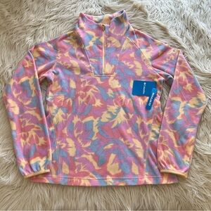 Columbia Pine Ridge Floral Half Zip Fleece Pullover Sweatshirt NWT Women Size S